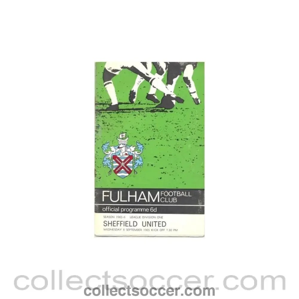 1965 - Fulham v Sheffield United official programme 08/09/1965 - Collect Soccer