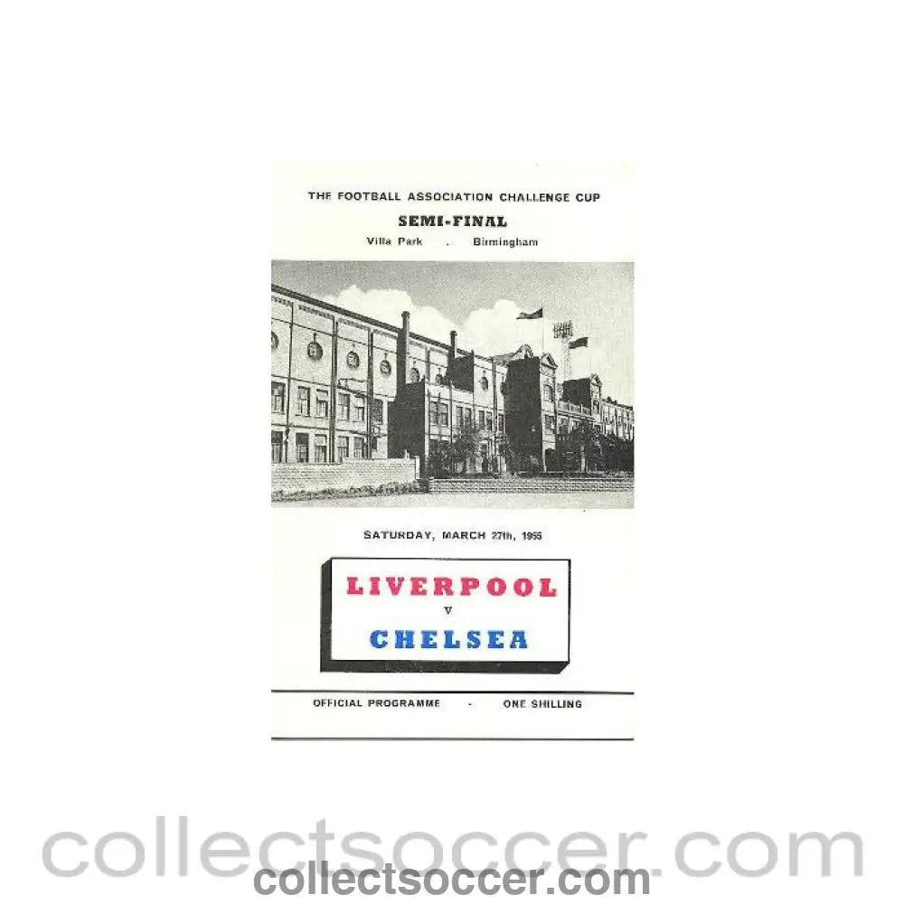1965 - Liverpool vChelsea official programme 27/03/1965 Semi - Final - Collect Soccer
