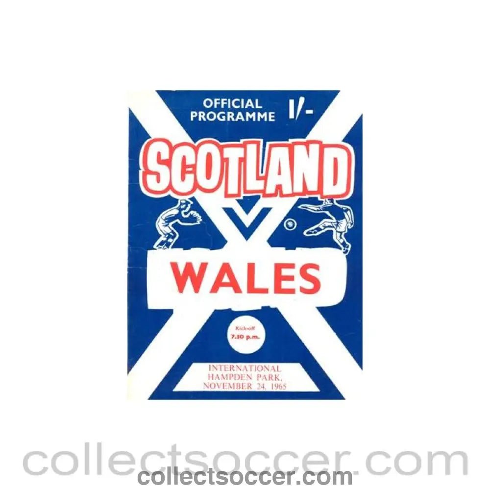 1965 Scotland v Wales official programme 24/11/1965 - Collect Soccer
