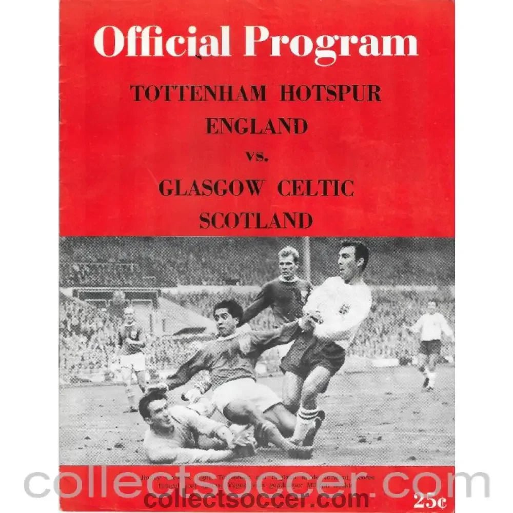 1966 - In Toronto Tottenham Hotspur v Celtic 21/5/1966 Programme - Collect Soccer