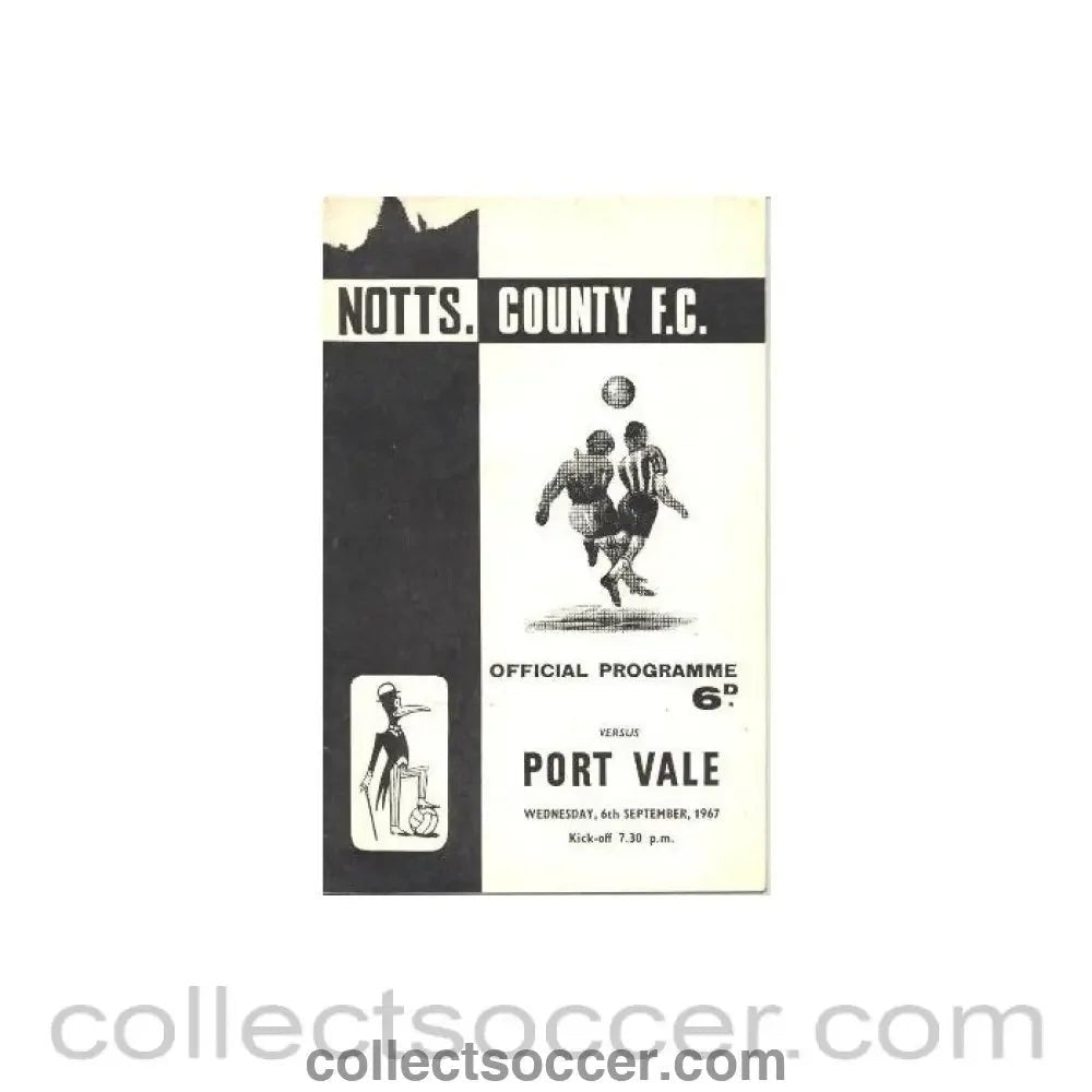 1967 - Notts County v Port Vale official programme 06/09/1967 - Collect Soccer