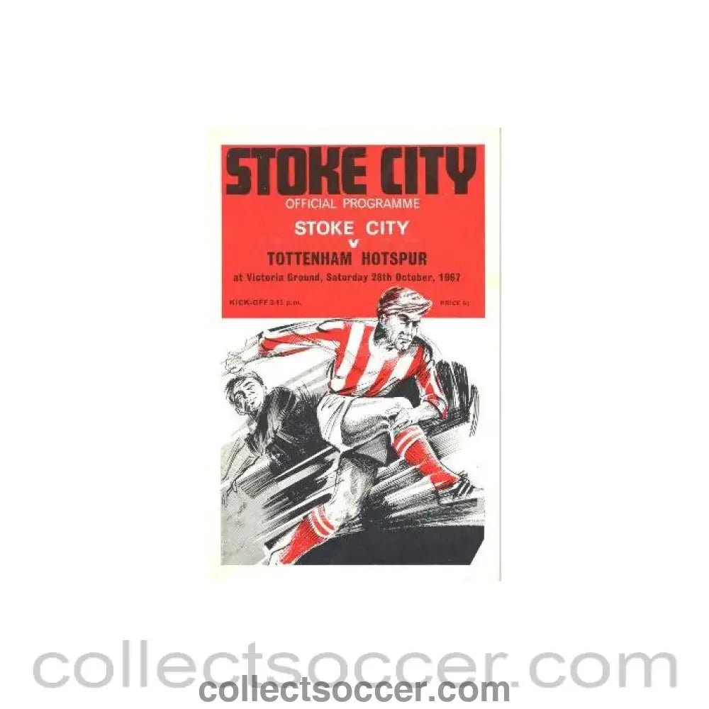 1967 - Stoke City v Tottenham Hotspur official programme 28/10/1967 - Collect Soccer