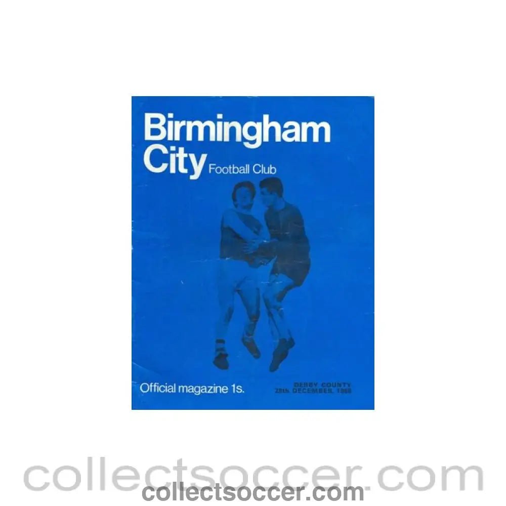 1968 - Birmingham City v Derby Countyofficial programme 28/12/1968 - Collect Soccer