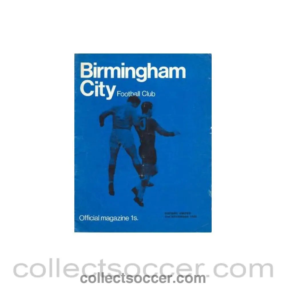 1968 - Birmingham City v Oxford United official programme 02/11/1968 - Collect Soccer