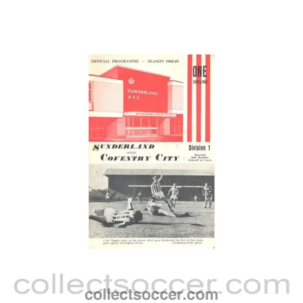 1968 - Sunderland v Coventry City official programme 26/10/1968 Football League - Collect Soccer
