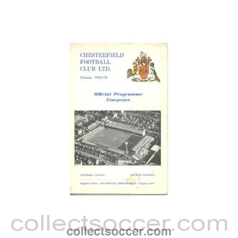 1969 - Chesterfield v Port Vale official programme 16/08/1969 Football League - Collect Soccer