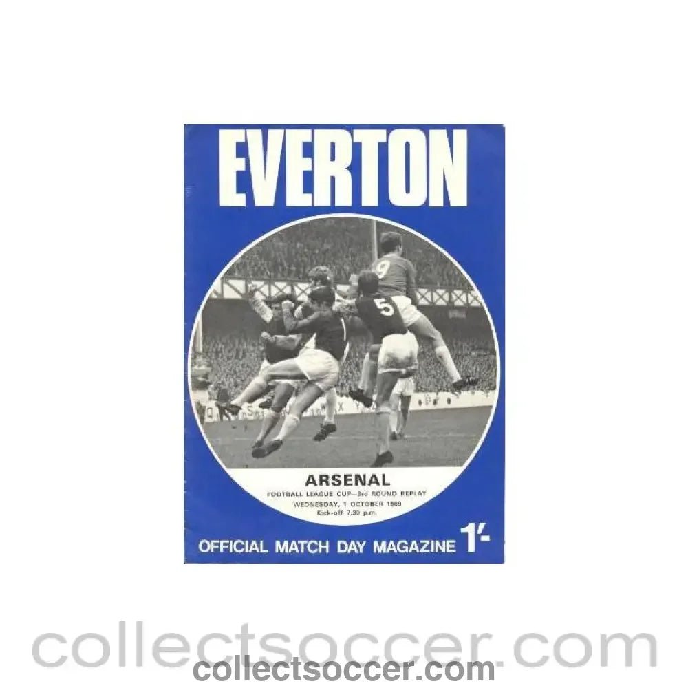 1969 - Everton v Arsenal official programme 01/10/1969 Football League - Collect Soccer