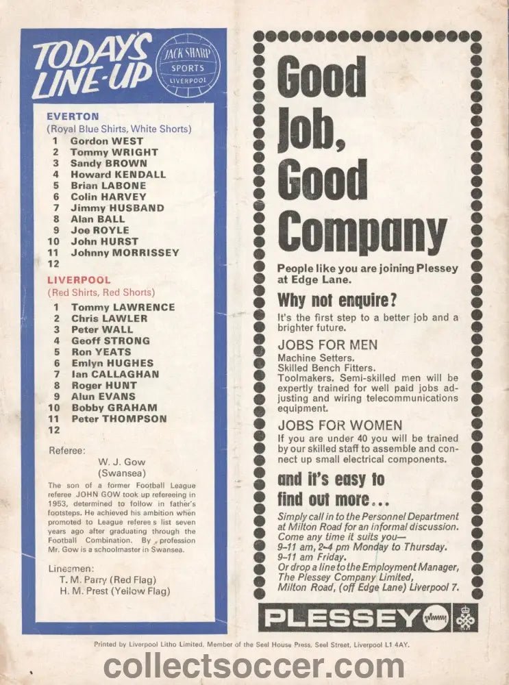 1969 - Everton v Liverpool official programme 06/12/1969 - Collect Soccer