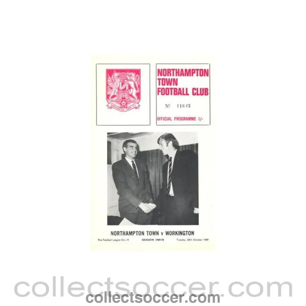 1969 - Northampton Town v Workington official programme 28/10/1969 Football League - Collect Soccer