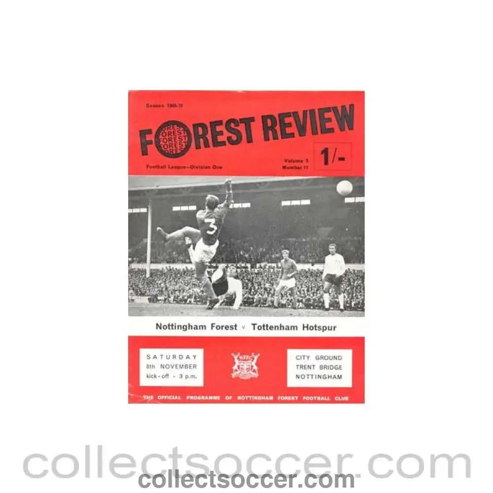 1969 - Nottingham Forest v Tottenham Hotspur official programme 08/11/1969 Football League - Collect Soccer