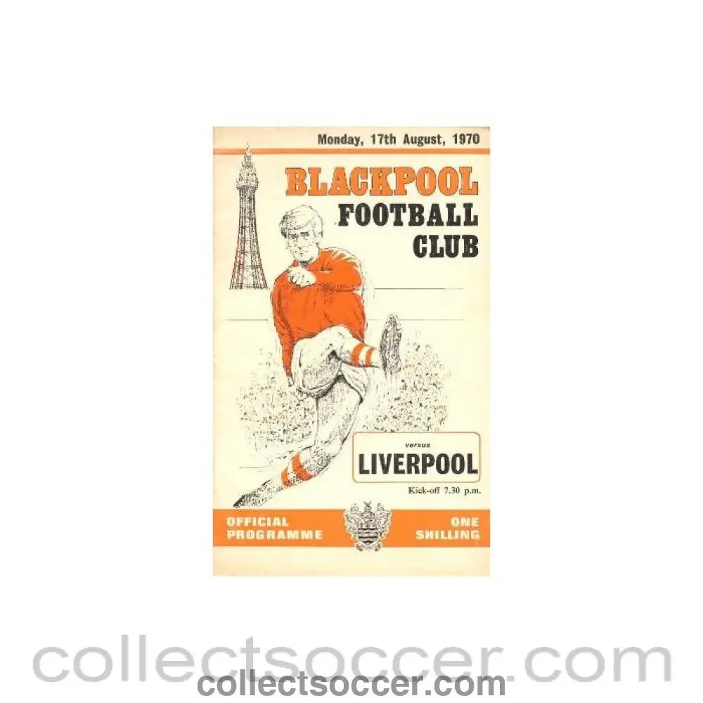 1970 - Blackpool v Liverpool official programme 17/08/1970 - Collect Soccer