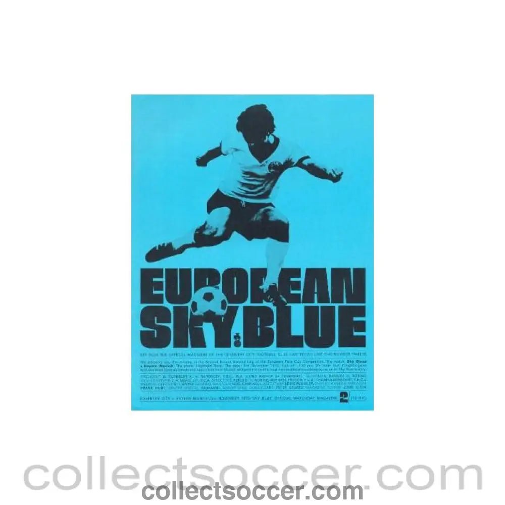 1970 Coventry City v Bayern Munich European Fairs' Cup Second Round Second Leg official programme 03/11/1970 - Collect Soccer