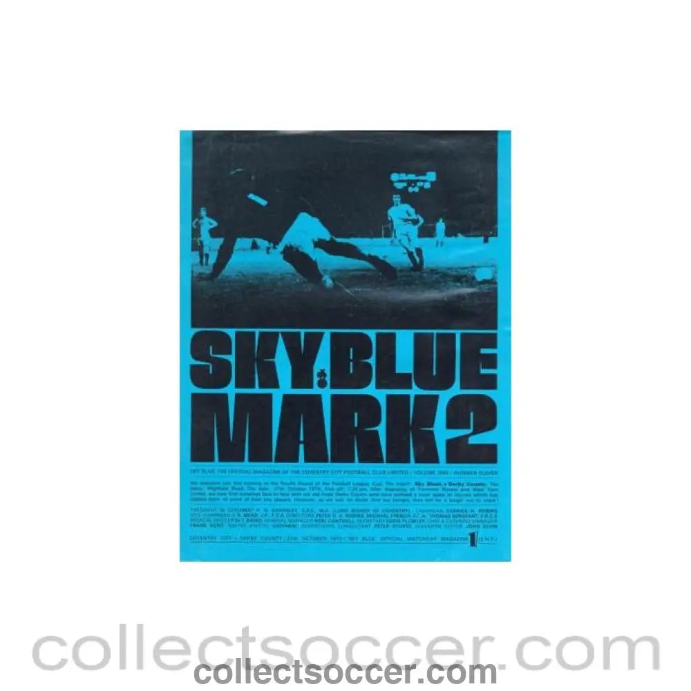 1970 - Coventry City v Derby County official programme 27/10/1970 Football League - Collect Soccer