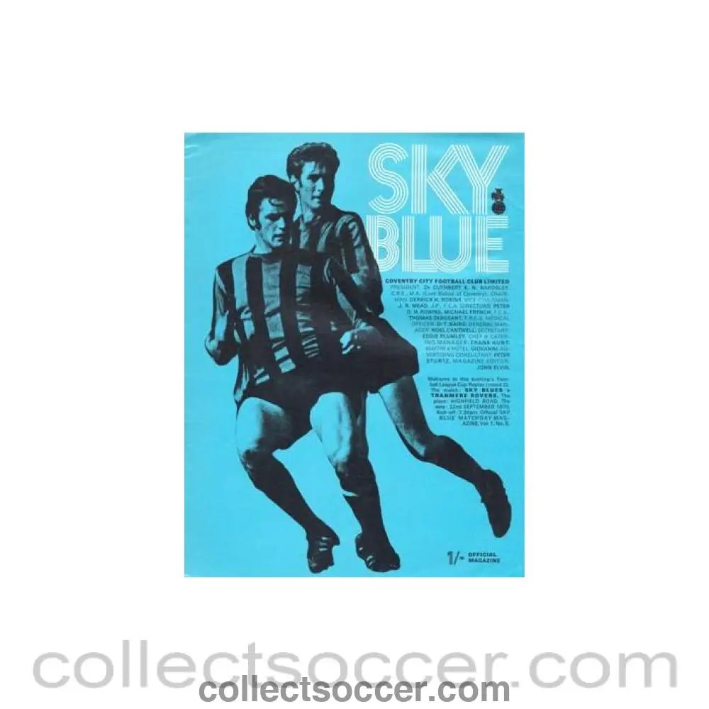 1970 - Coventry City v Tranmere Rovers official programme 22/09/1970 Football League - Collect Soccer