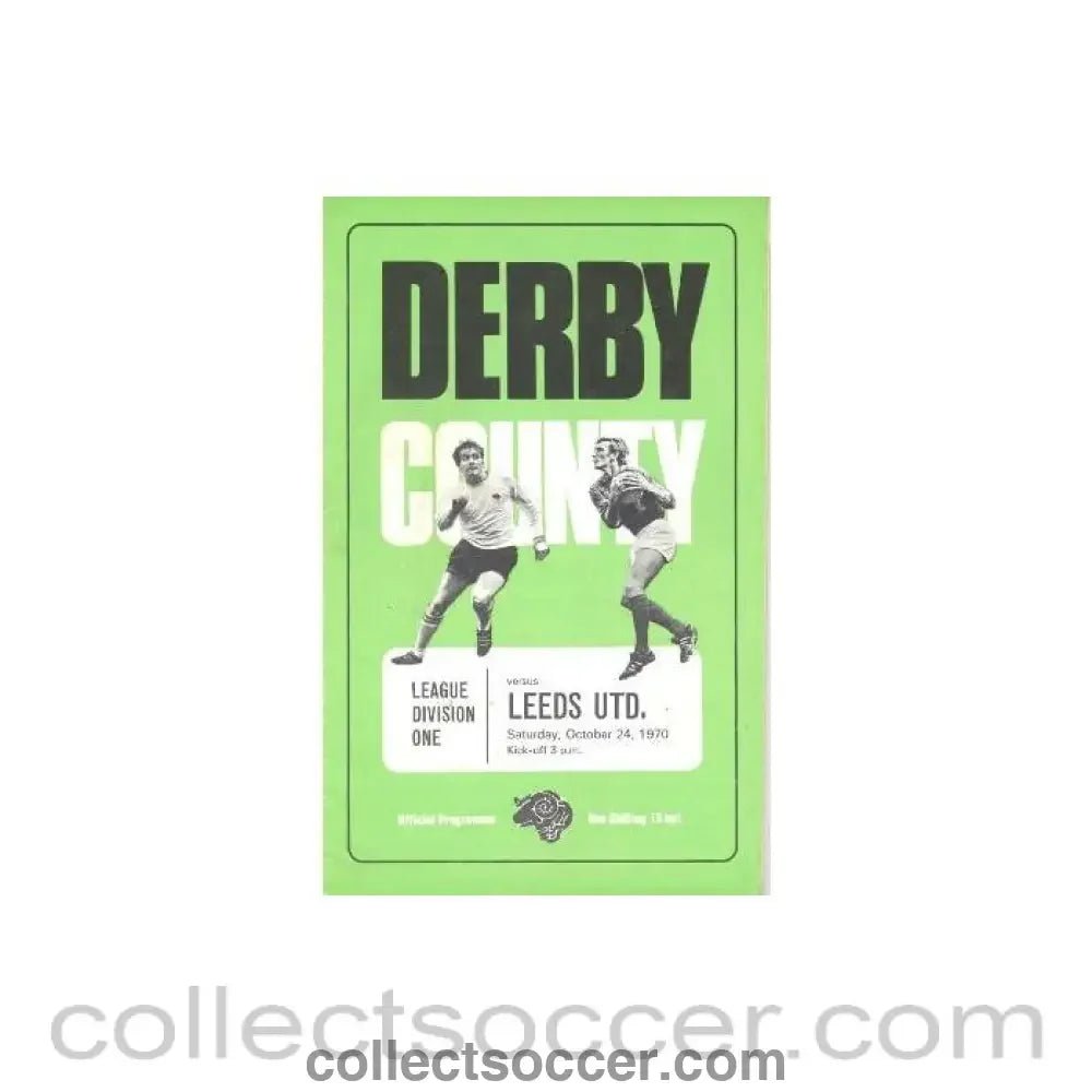 1970 - Derby County v Leeds United official programme 24/10/1970 Football League - Collect Soccer