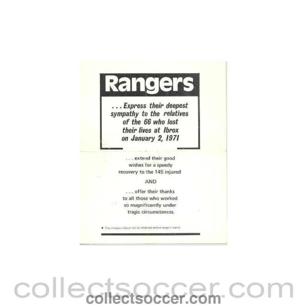 1970 - Glasgow Rangers v Dundee United official programme 1970 - 1971 - Collect Soccer