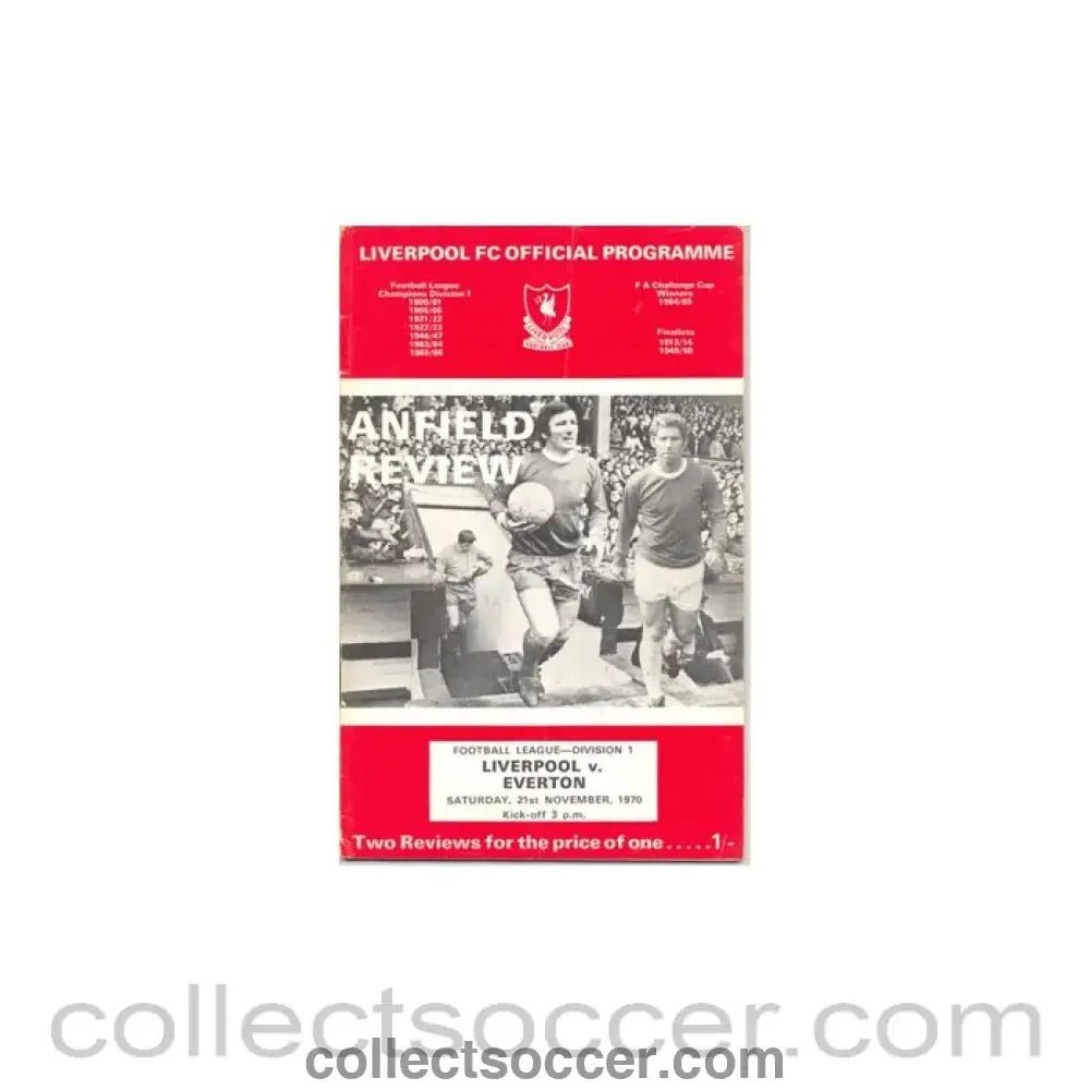 1970 - Liverpool v Everton official programme 21/11/1970 - Collect Soccer
