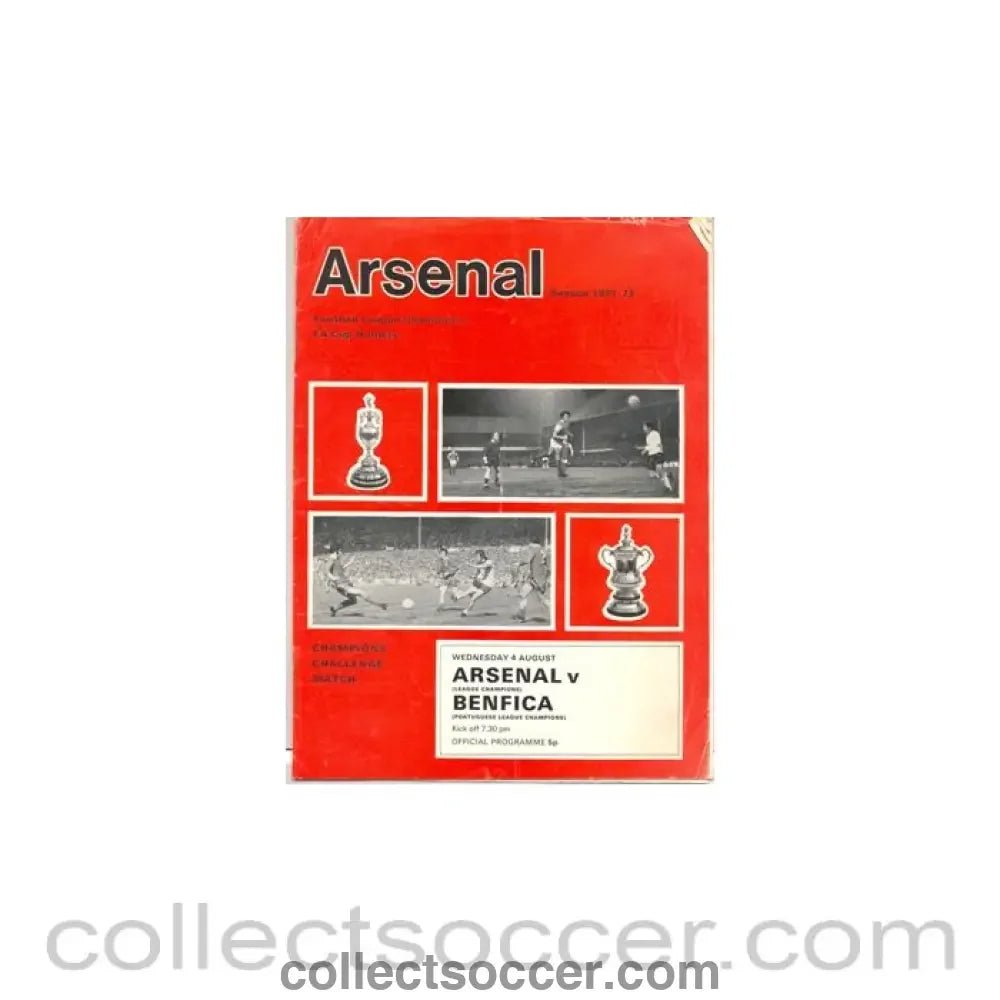 1971 - Arsenal v Benfica official programme 04/08/1971 very rare - Collect Soccer