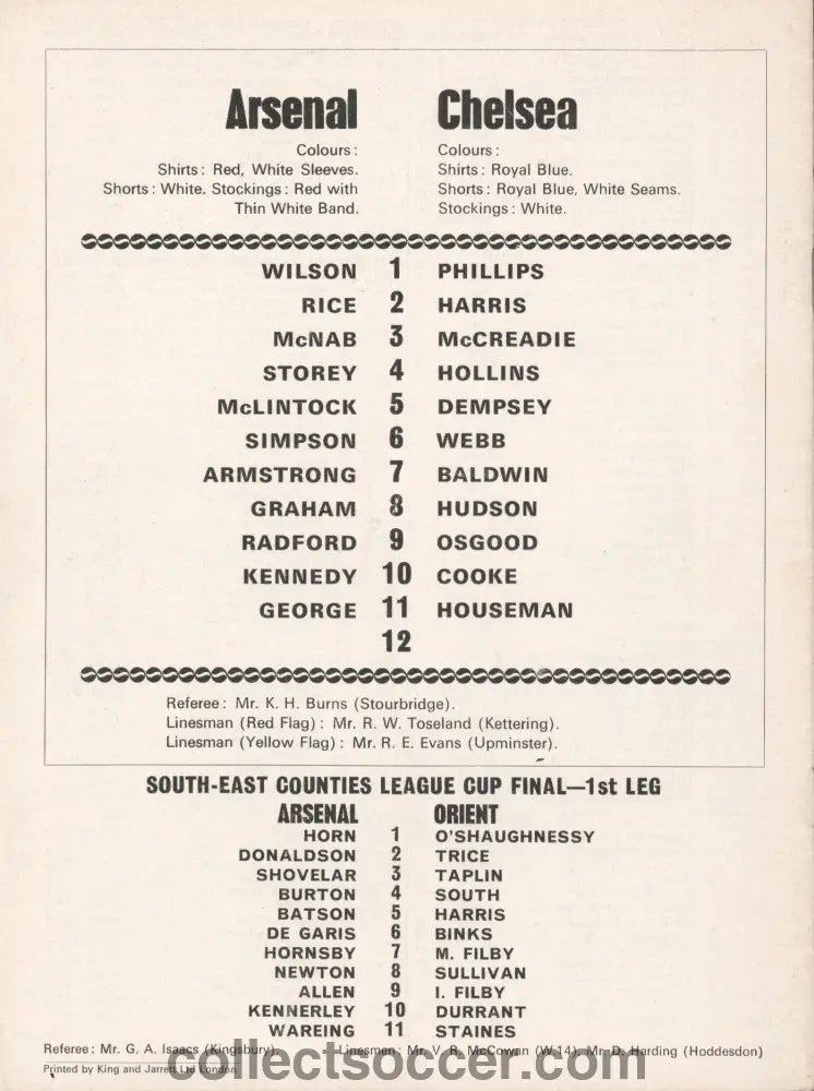 1971 Arsenal v Chelsea official programme 03/04/1971 - Collect Soccer