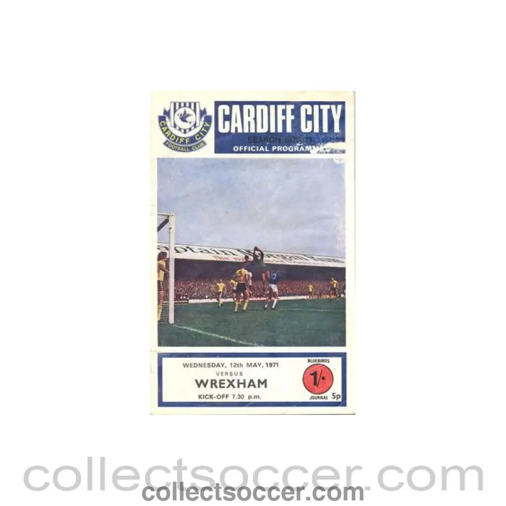 1971 - Cardiff City v Wrexham official programme 12/05/1971, half price - Collect Soccer