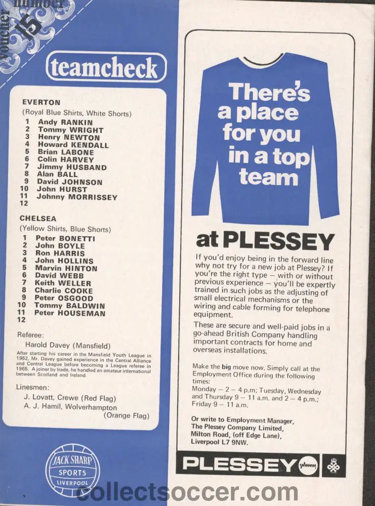 1971 Everton v Chelsea official programme 16/01/1971 - Collect Soccer
