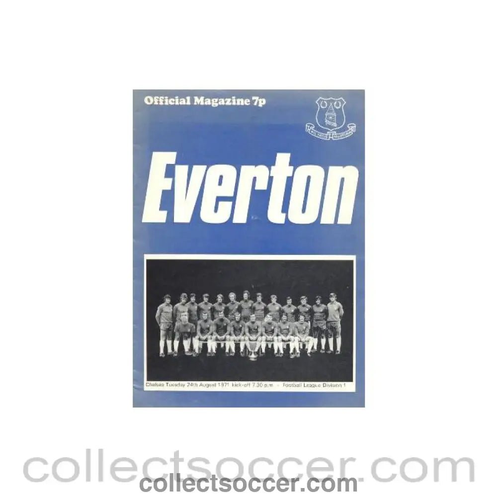 1971 - Everton vChelsea official programme 24/08/1971 - Collect Soccer