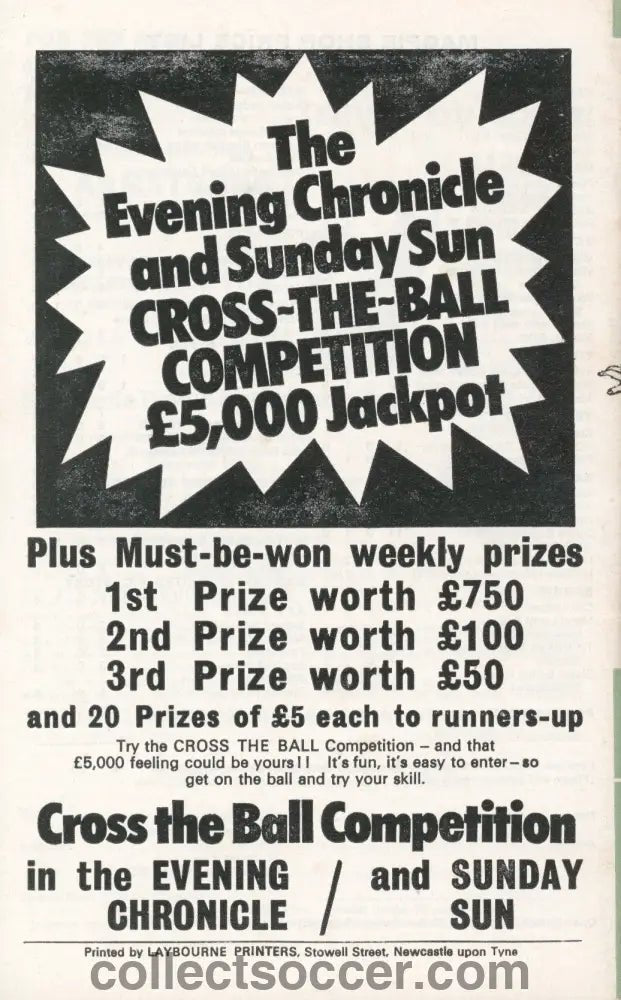 1971 Newcastle United v Chelsea official programme 06/02/1971 - Collect Soccer