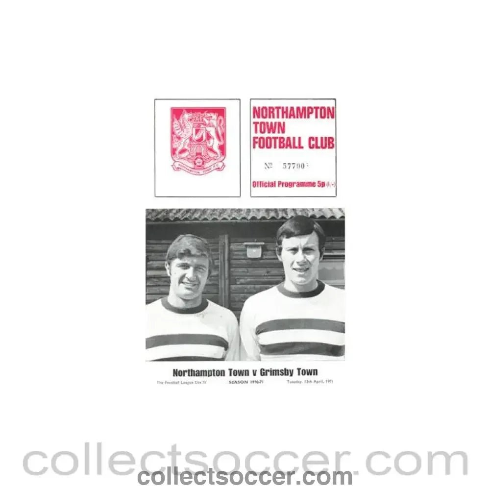 1971 - Northampton Town v Grimsby Town official programme 13/04/1971 Football League - Collect Soccer