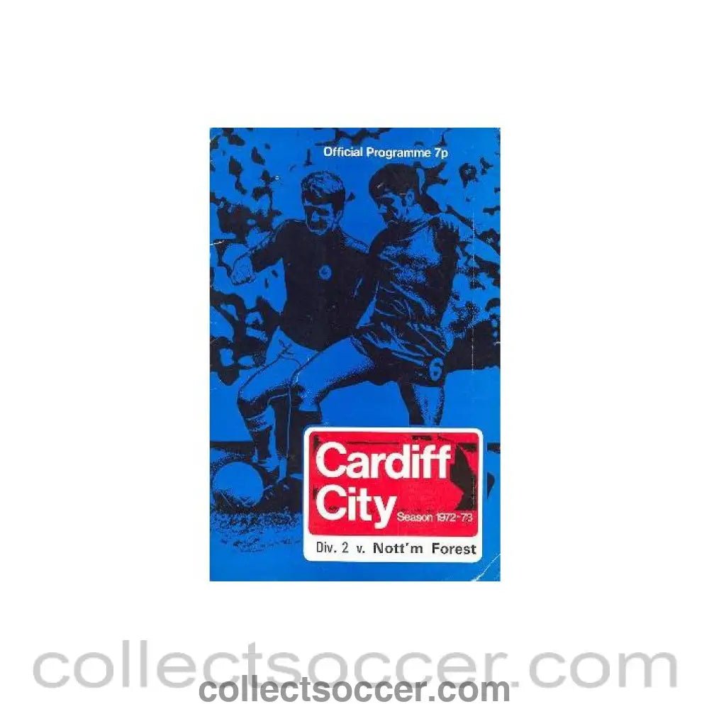 1972 - Cardiff City v Nottingham Forest official programme 11/11/1972 Football League - Collect Soccer
