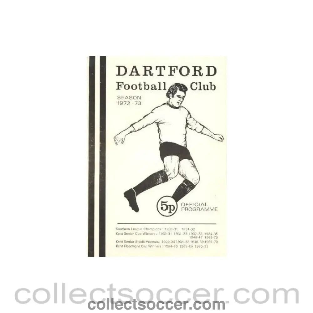 1972 - Dartford v Wimbledon official programme 19/09/1972 - Collect Soccer