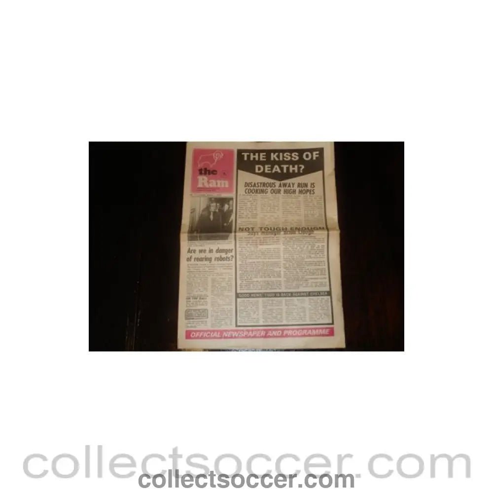 1972 - Derby County vChelsea official programme 01/01/1972 - Collect Soccer