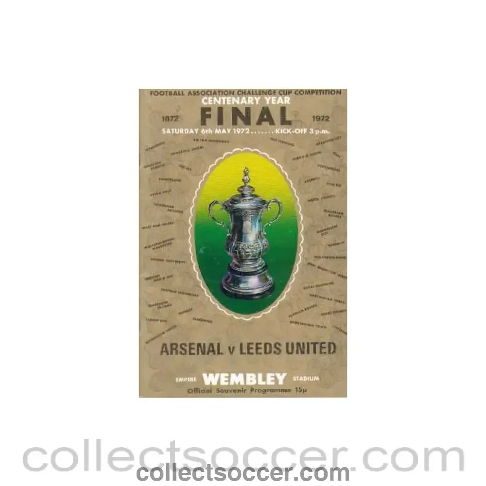 1972 FA Cup Final Programme Arsenal v Leeds United