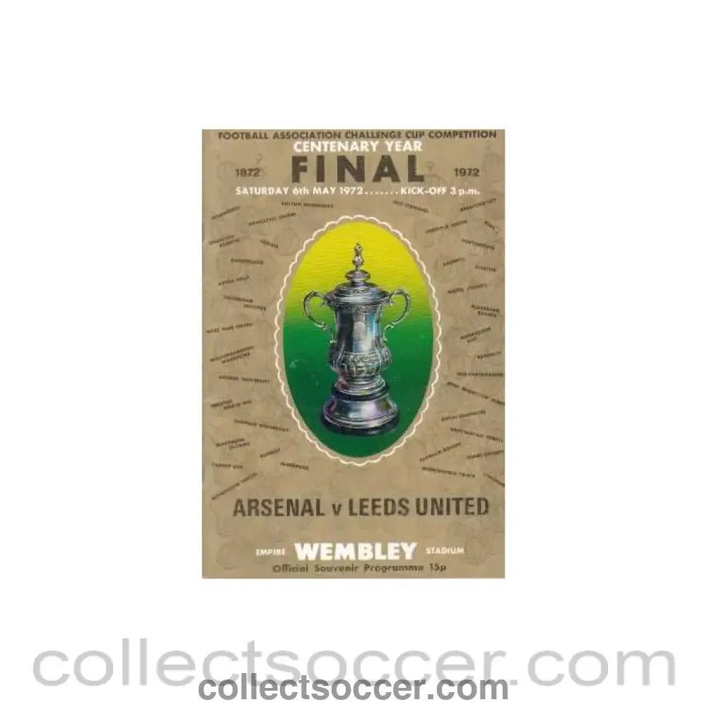 1972 FA Cup Final Programme Arsenal v Leeds United - Collect Soccer