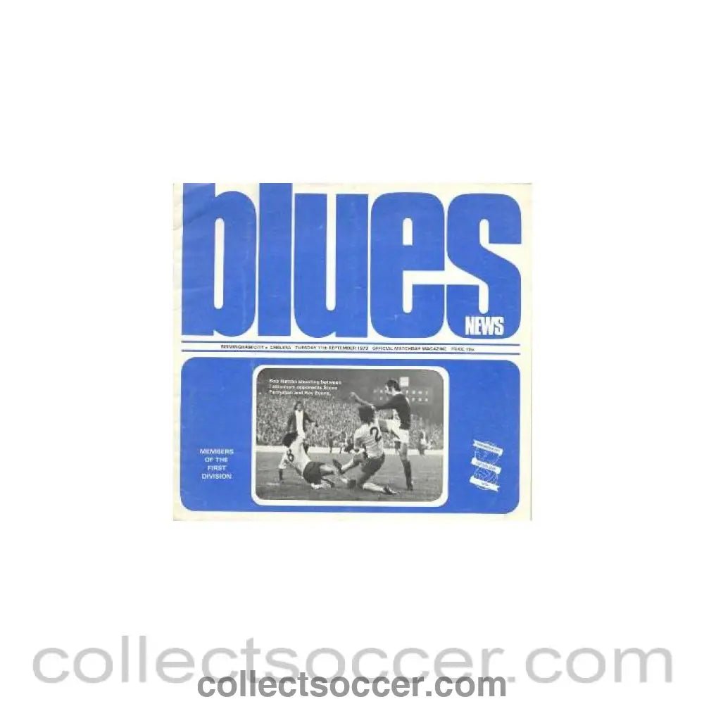1973 - Birmingham City vChelsea official programme 11/09/1973 - Collect Soccer