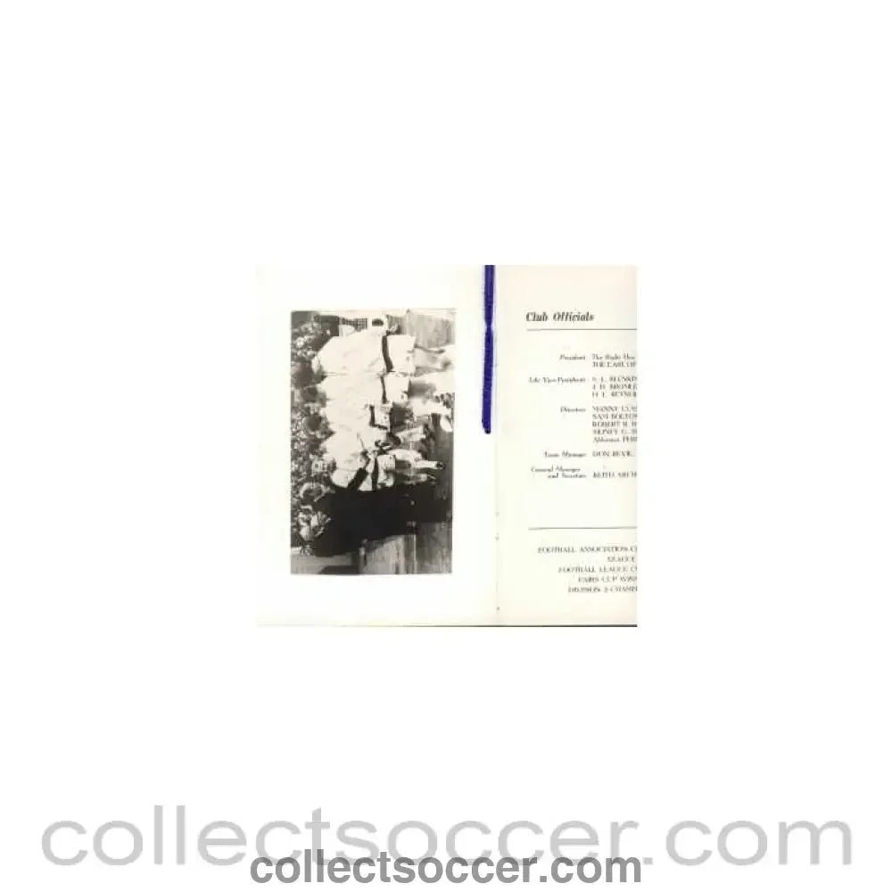 1973 Leeds United FA Cup Final Menu - Collect Soccer