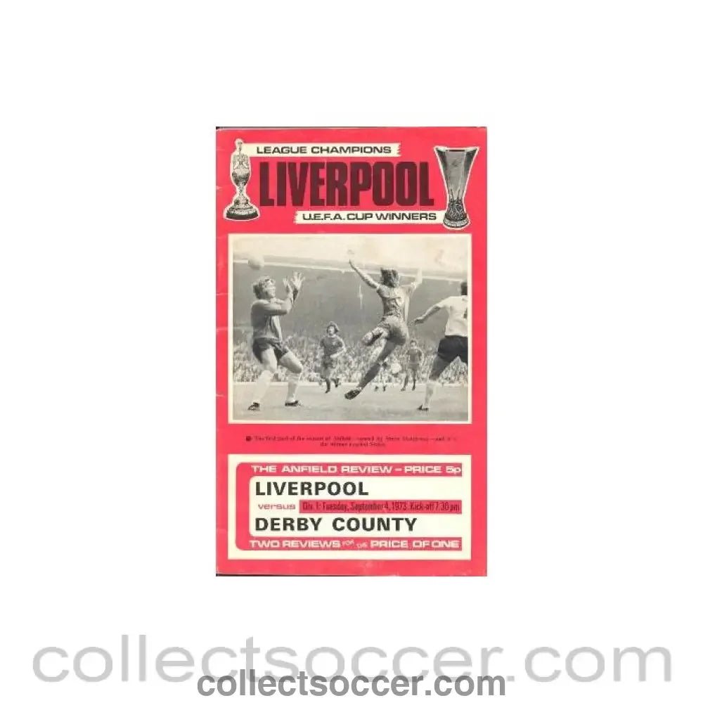 1973 - Liverpool v Derby County official programme 04/09/1973 - Collect Soccer