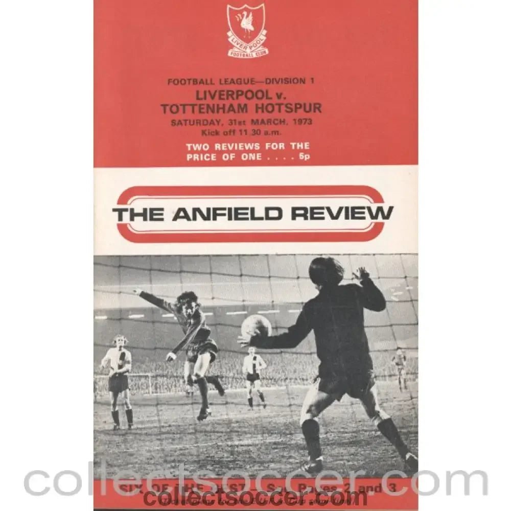 1973 - Liverpool v Tottenham Hotspur Programme 31/3/1973 - Collect Soccer