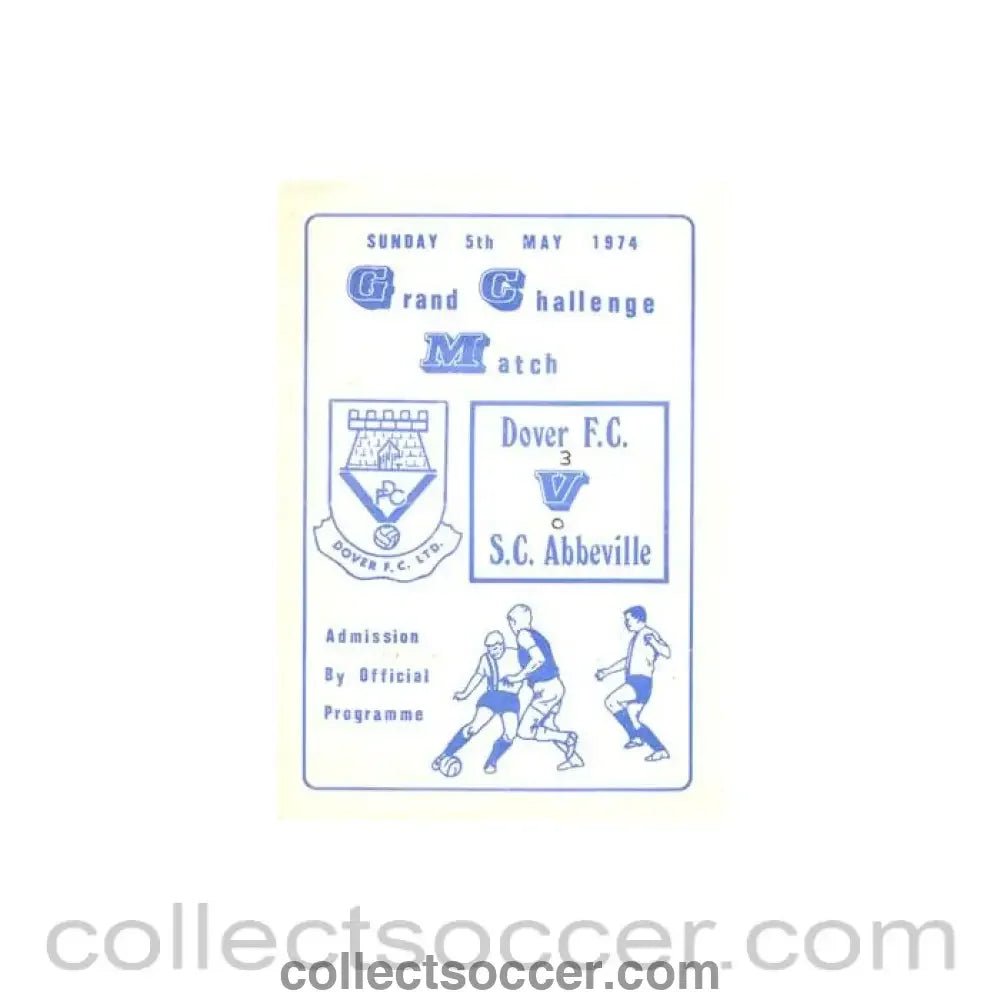 1974 - Dover v Abbeville official programme 05/05/1974 - Collect Soccer