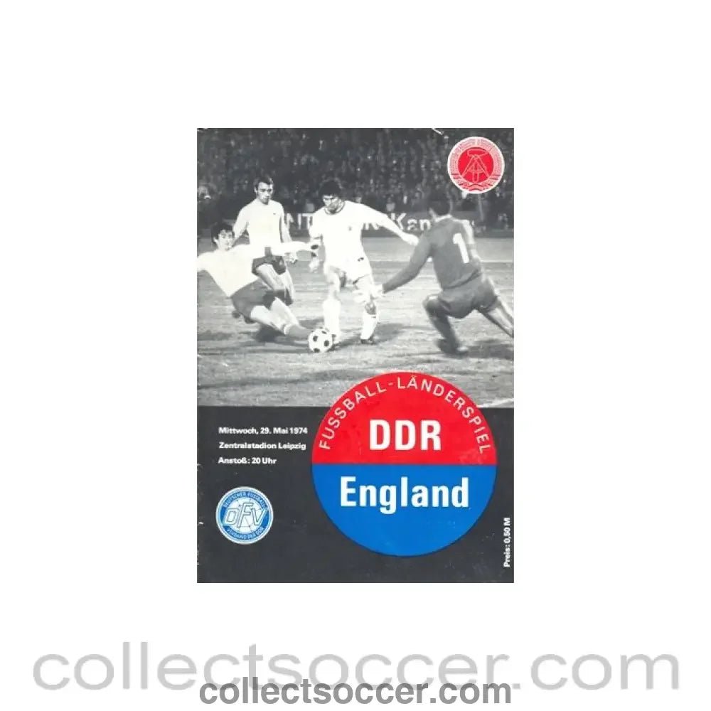 1974 East Germany v England official programme 29/05/1974 Very rare! - Collect Soccer