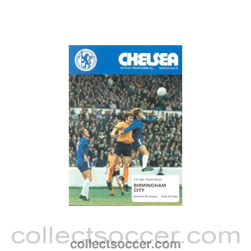 1975 - Chelsea v Birmingham City official programme 25/01/1975