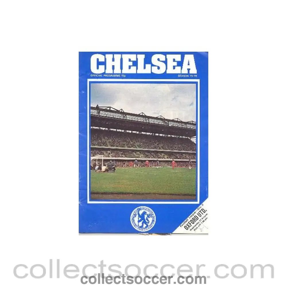 1975 - Chelsea v Oxford United official programme 27/08/1975 Football League - Collect Soccer