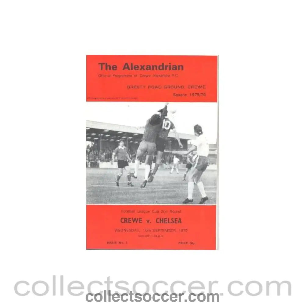1975 - Crewe Alexandra vChelsea official programme 10/09/1975