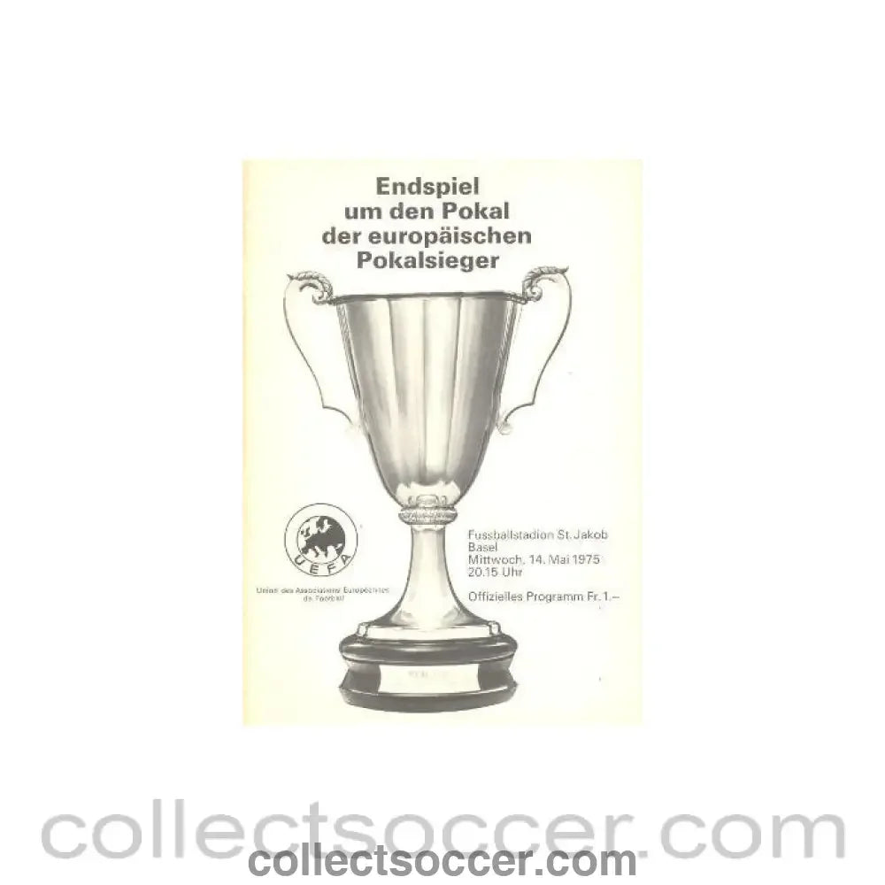 1975 Cup Winners Cup Final Official Programme Dynamo Kiev v Ferencvaros