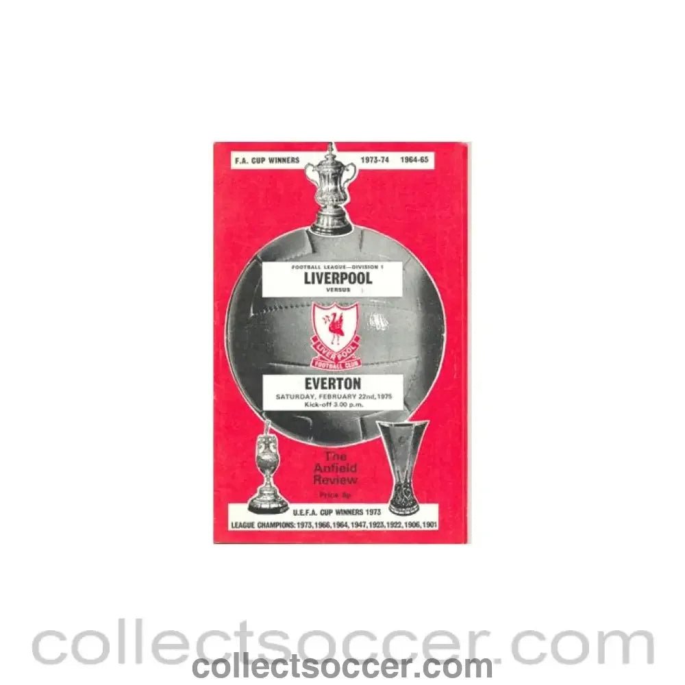 1975 - Liverpool v Everton official programme 22/02/1975 - Collect Soccer