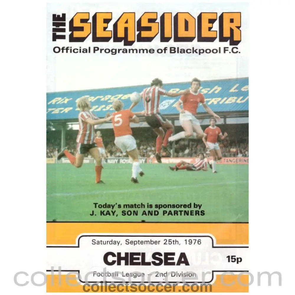 1976 Blackpool v Chelsea Football programme - Collect Soccer