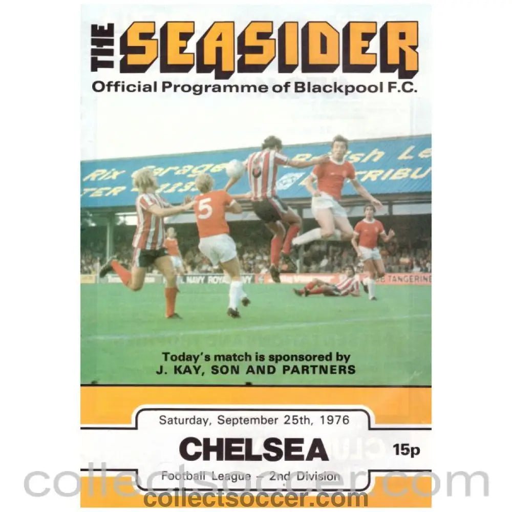 1976 Blackpool v Chelsea Football programme - Collect Soccer