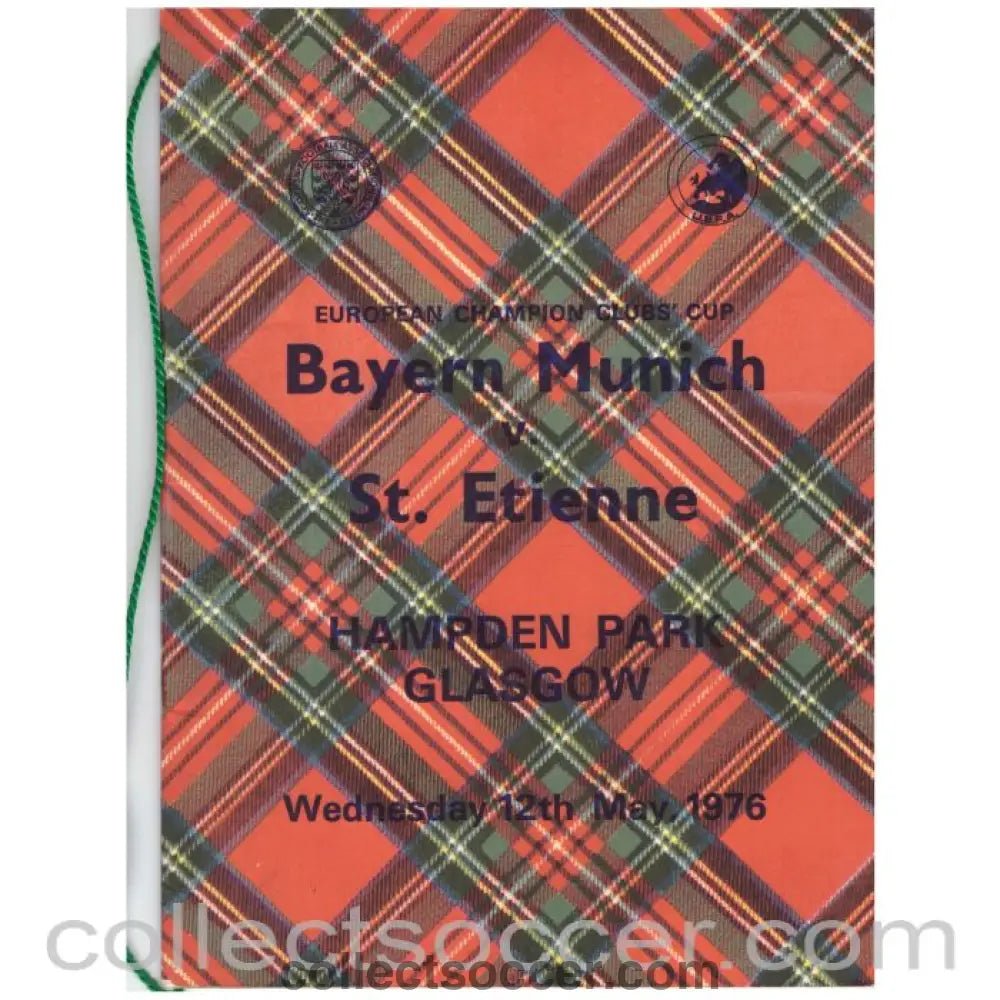 1976 European Cup Final Official Programme Very rare VIP Edition Bayern Munich v St. Etienne - Collect Soccer