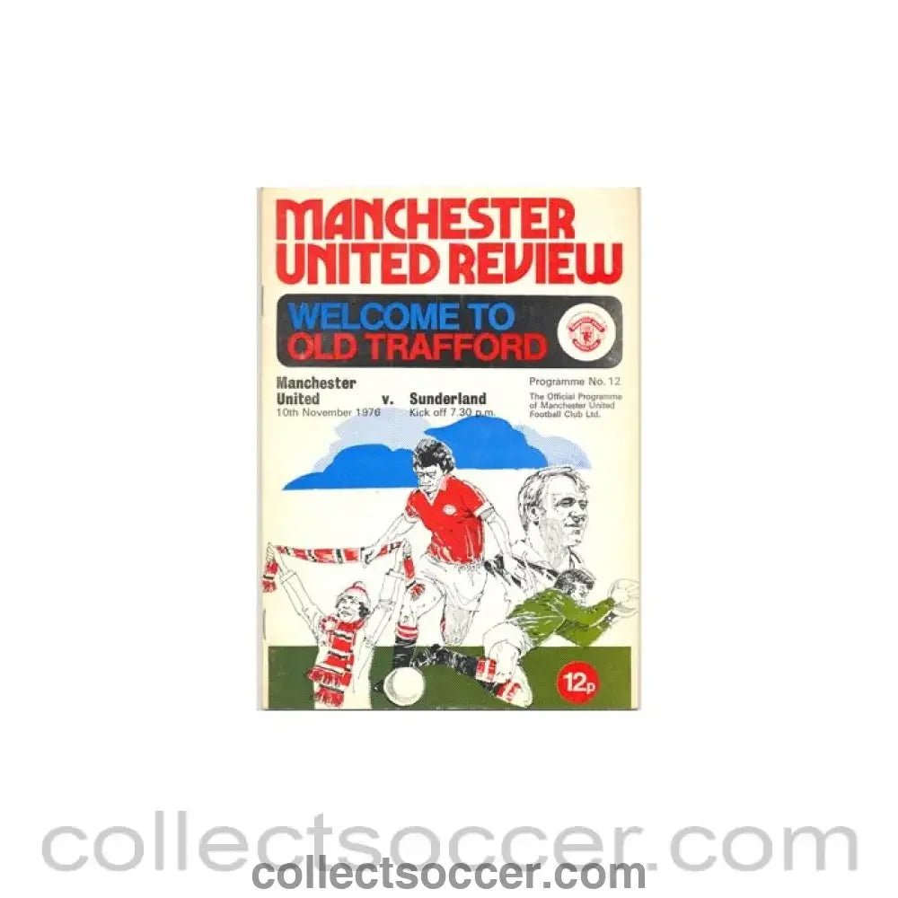 1976 - Manchester United v Sunderland official programme 10/11/1976 - Collect Soccer