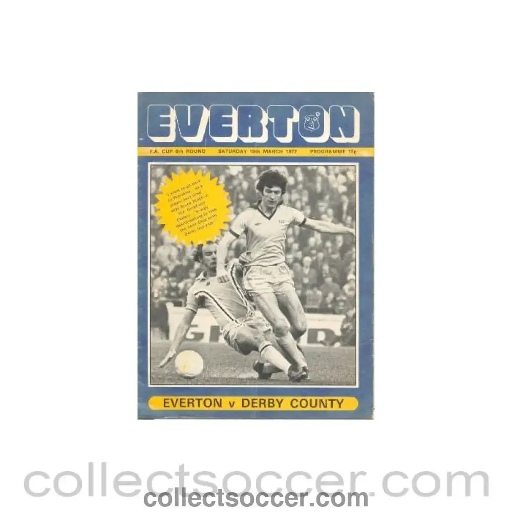 1977 - Everton v Derby County official programme 19/03/1977 - Collect Soccer