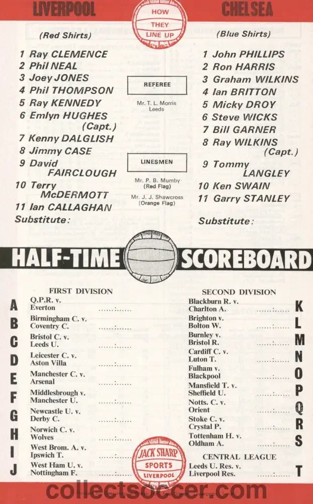 1977 - Liverpool v Chelsea official programme 08/10/1977 - Collect Soccer